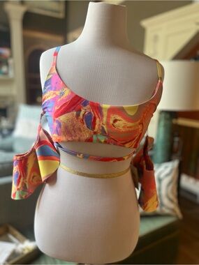 Multicolor Swirl Cutout Bikini Top - Women